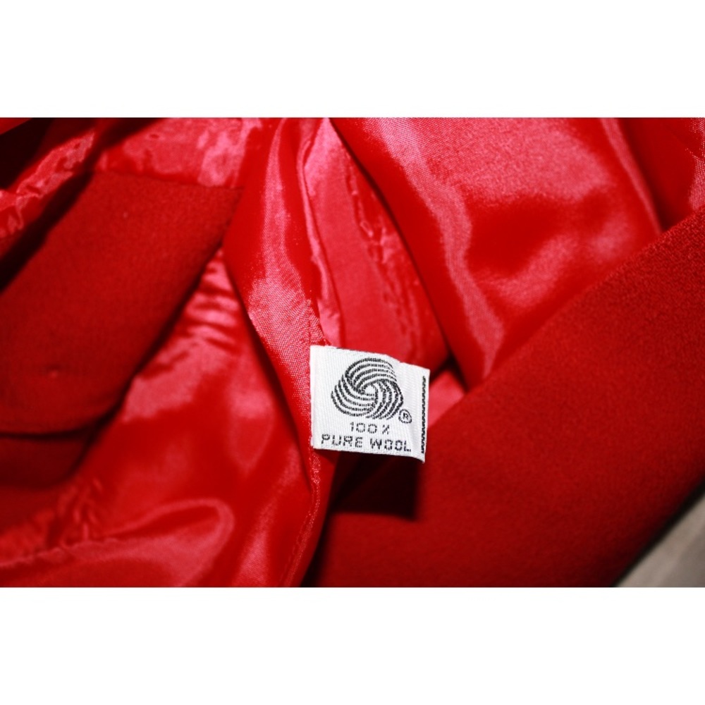 Vintage Red 100% Wool Structured Boxy Blazer - Picture 8 of 8